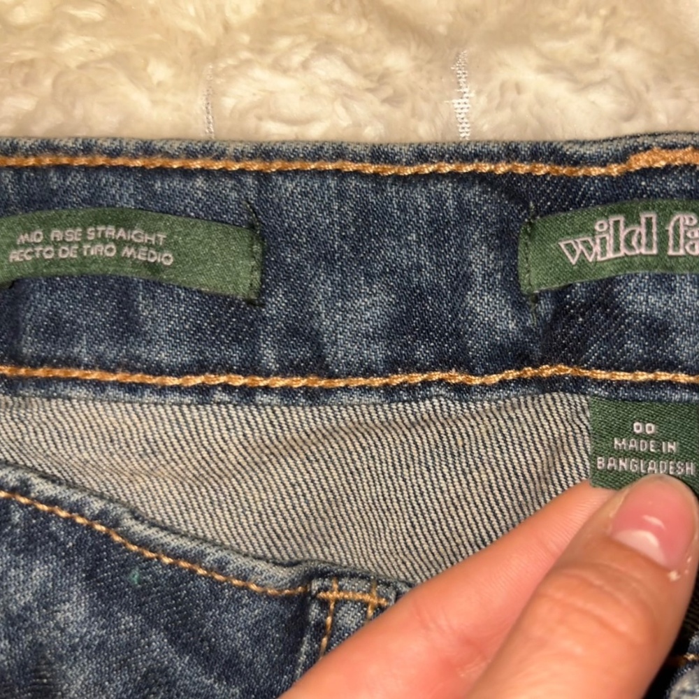 Dark blue wash denim jeans